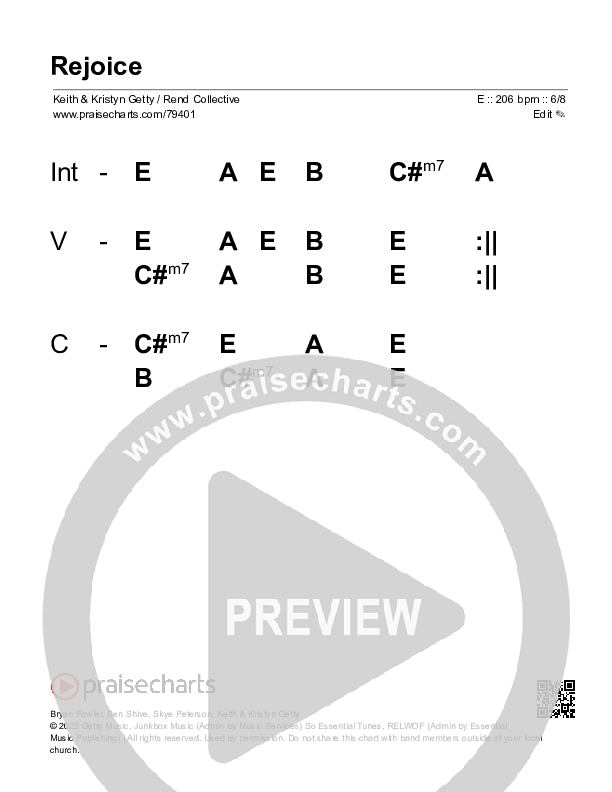 Rejoice Stage Chart (Keith & Kristyn Getty / Rend Collective)