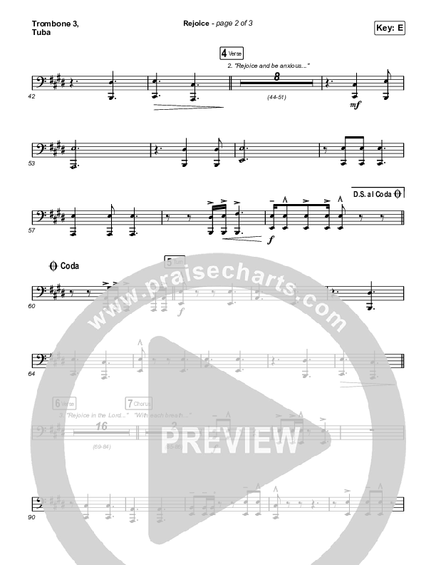 Rejoice Trombone 3/Tuba (Keith & Kristyn Getty / Rend Collective)