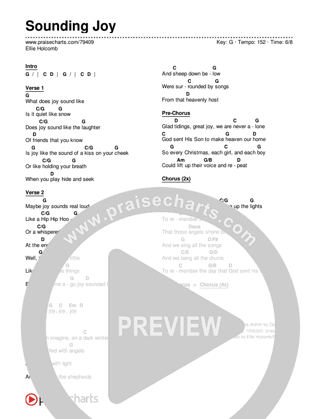 Sounding Joy Chords & Lyrics (Ellie Holcomb)