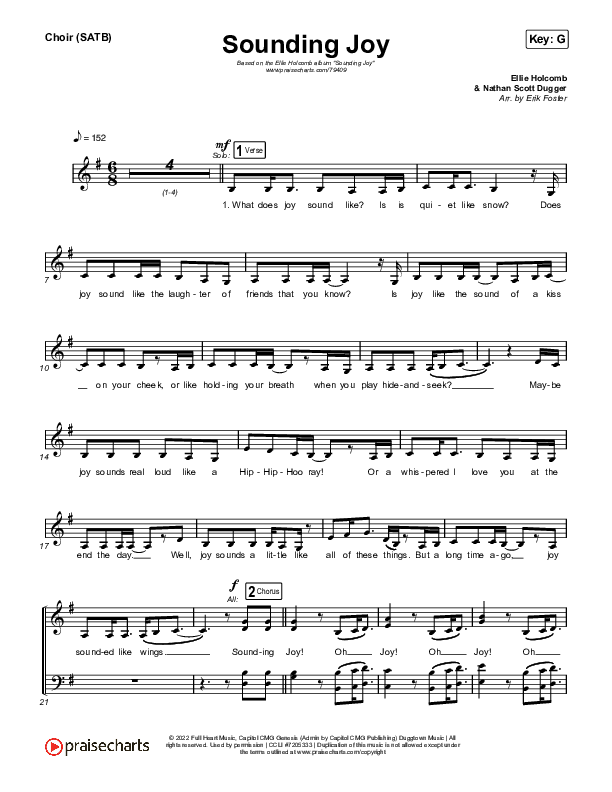 Sounding Joy Choir Sheet (SATB) (Ellie Holcomb)