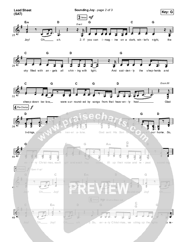 Sounding Joy Lead Sheet (SAT) (Ellie Holcomb)