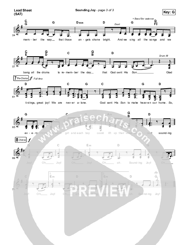 Sounding Joy Lead Sheet (SAT) (Ellie Holcomb)