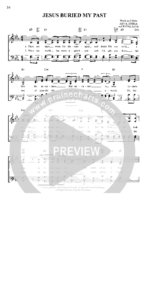 Jesus Buried My Past Lead Sheet (The Steeles)