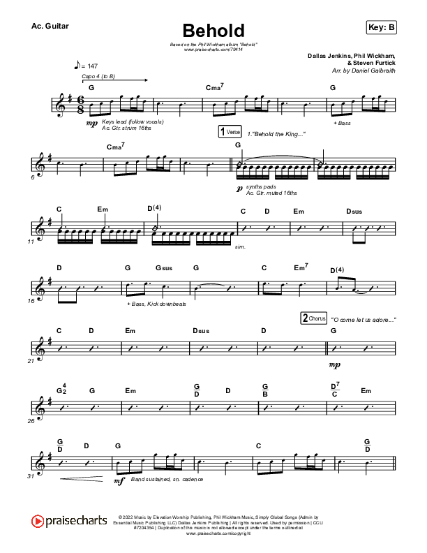 Behold Acoustic Guitar (Phil Wickham / Anne Wilson)