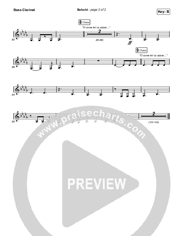 Behold Bass Clarinet (Phil Wickham / Anne Wilson)