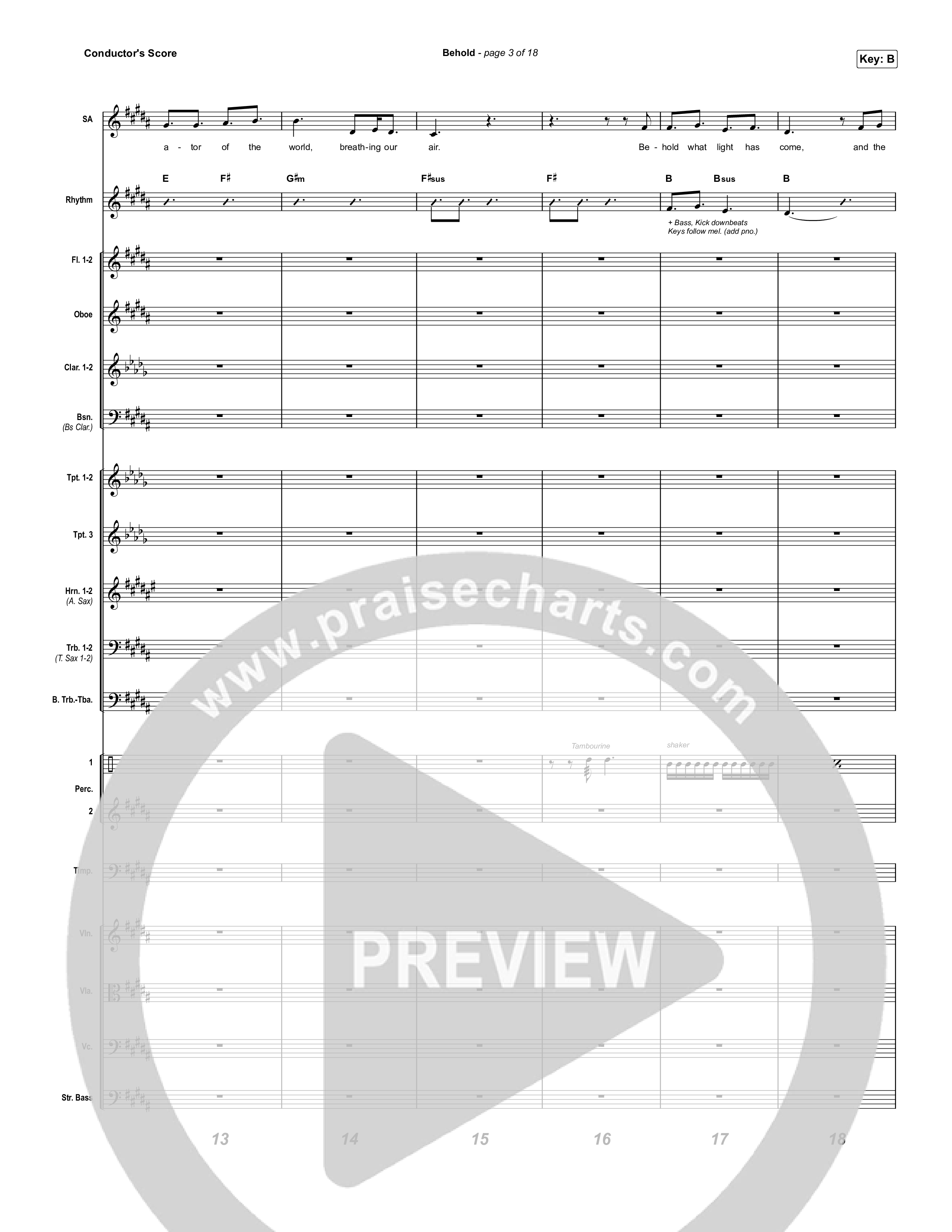 Behold Conductor's Score (Phil Wickham / Anne Wilson)