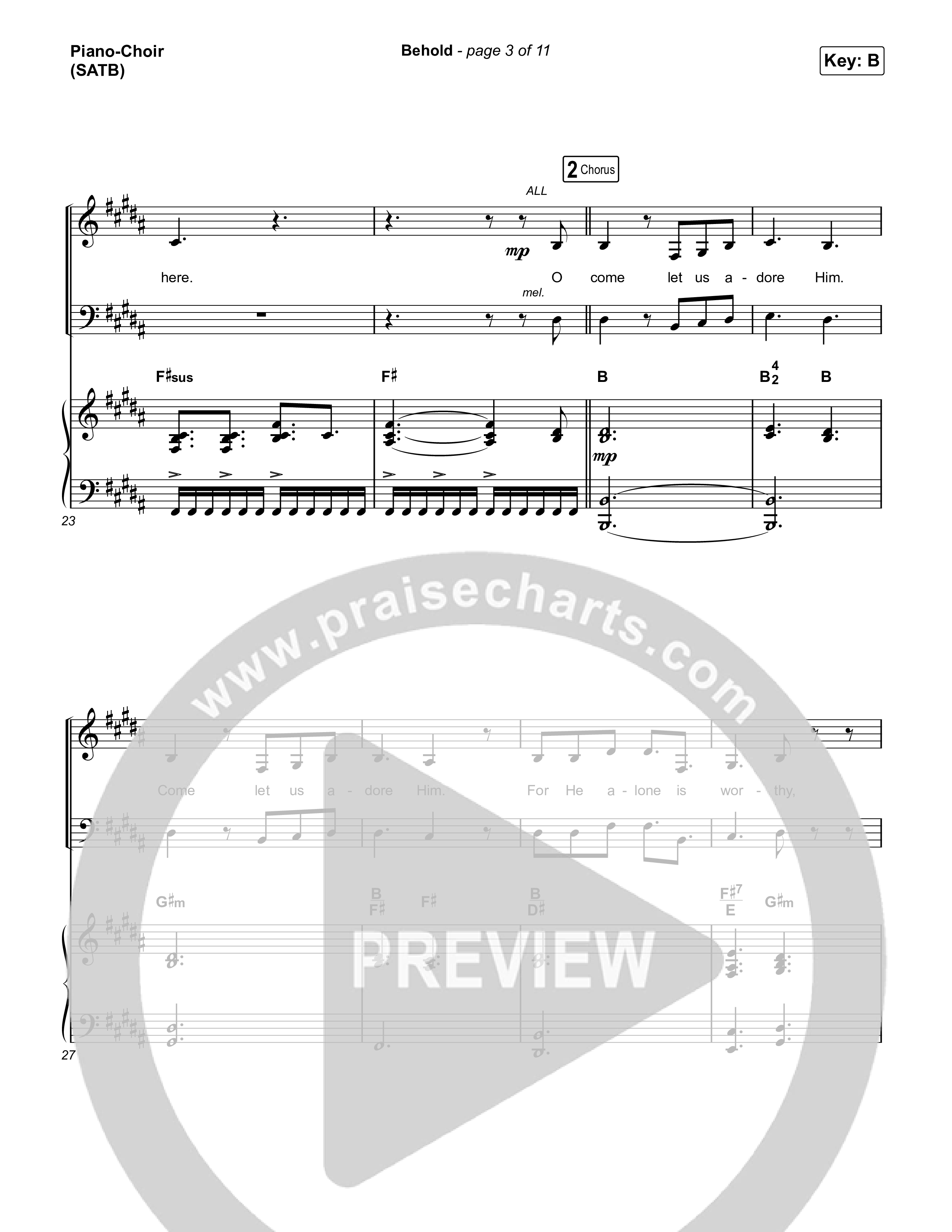 Behold Piano/Vocal (SATB) (Phil Wickham / Anne Wilson)