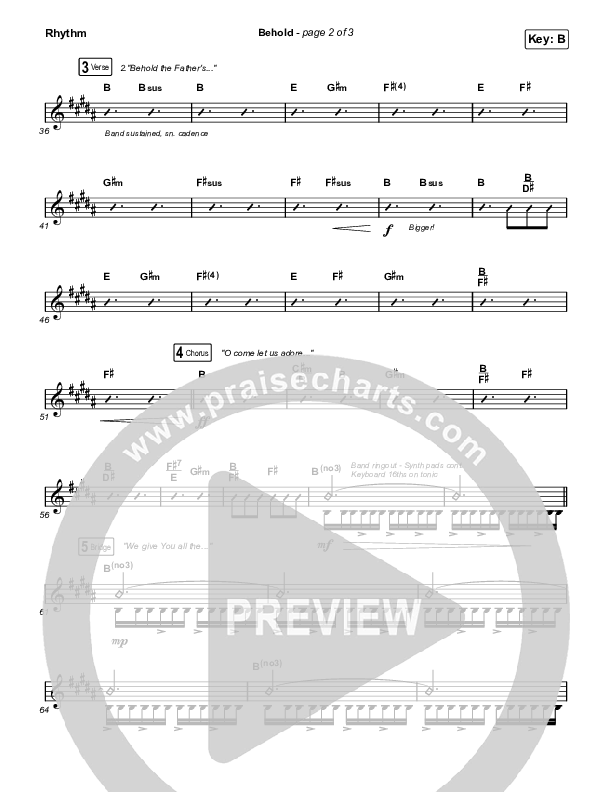 Behold Rhythm Chart (Phil Wickham / Anne Wilson)