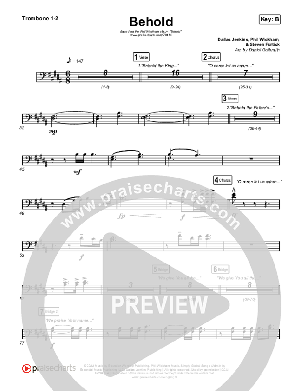 Behold Trombone 1/2 (Phil Wickham / Anne Wilson)