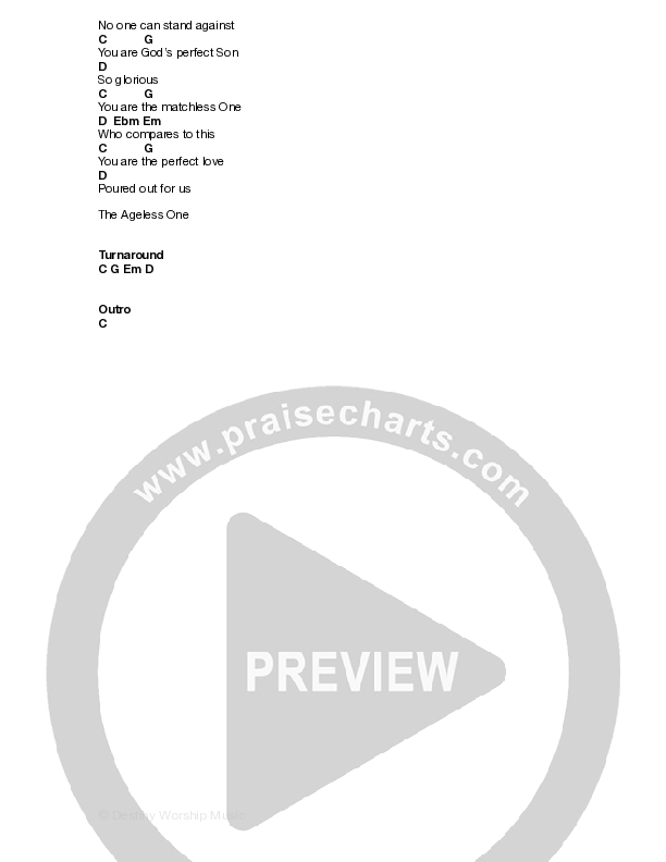 Ageless One Chord Chart (Destiny Worship Music)