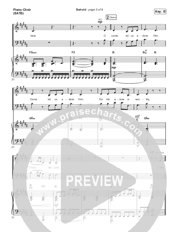 Behold (Choral Anthem SATB) Anthem (SATB + Piano) (Phil Wickham / Anne Wilson / Arr. Mason Brown)