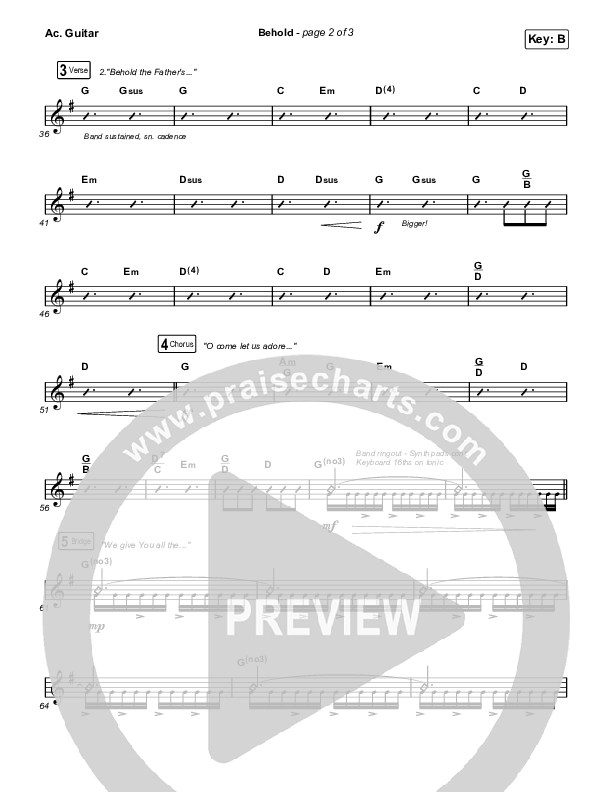 Behold (Choral Anthem SATB) Acoustic Guitar (Phil Wickham / Anne Wilson / Arr. Mason Brown)