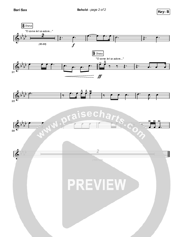 Behold (Choral Anthem SATB) Bari Sax (Phil Wickham / Anne Wilson / Arr. Mason Brown)