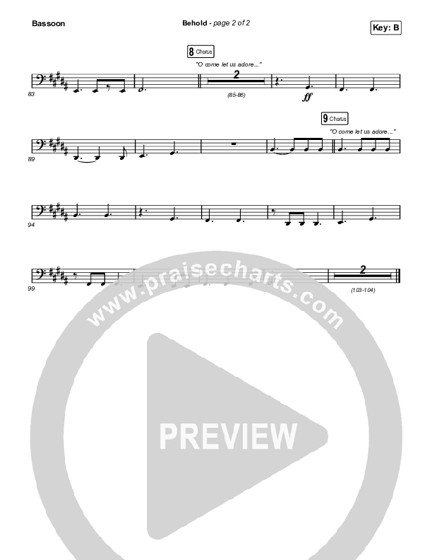 Behold (Choral Anthem SATB) Bassoon (Phil Wickham / Anne Wilson / Arr. Mason Brown)