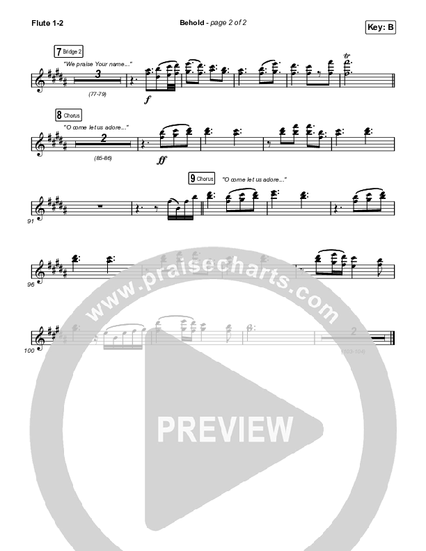 Behold (Choral Anthem SATB) Flute 1,2 (Phil Wickham / Anne Wilson / Arr. Mason Brown)