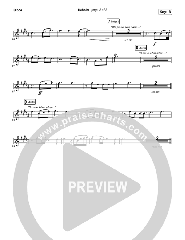Behold (Choral Anthem SATB) Oboe (Phil Wickham / Anne Wilson / Arr. Mason Brown)