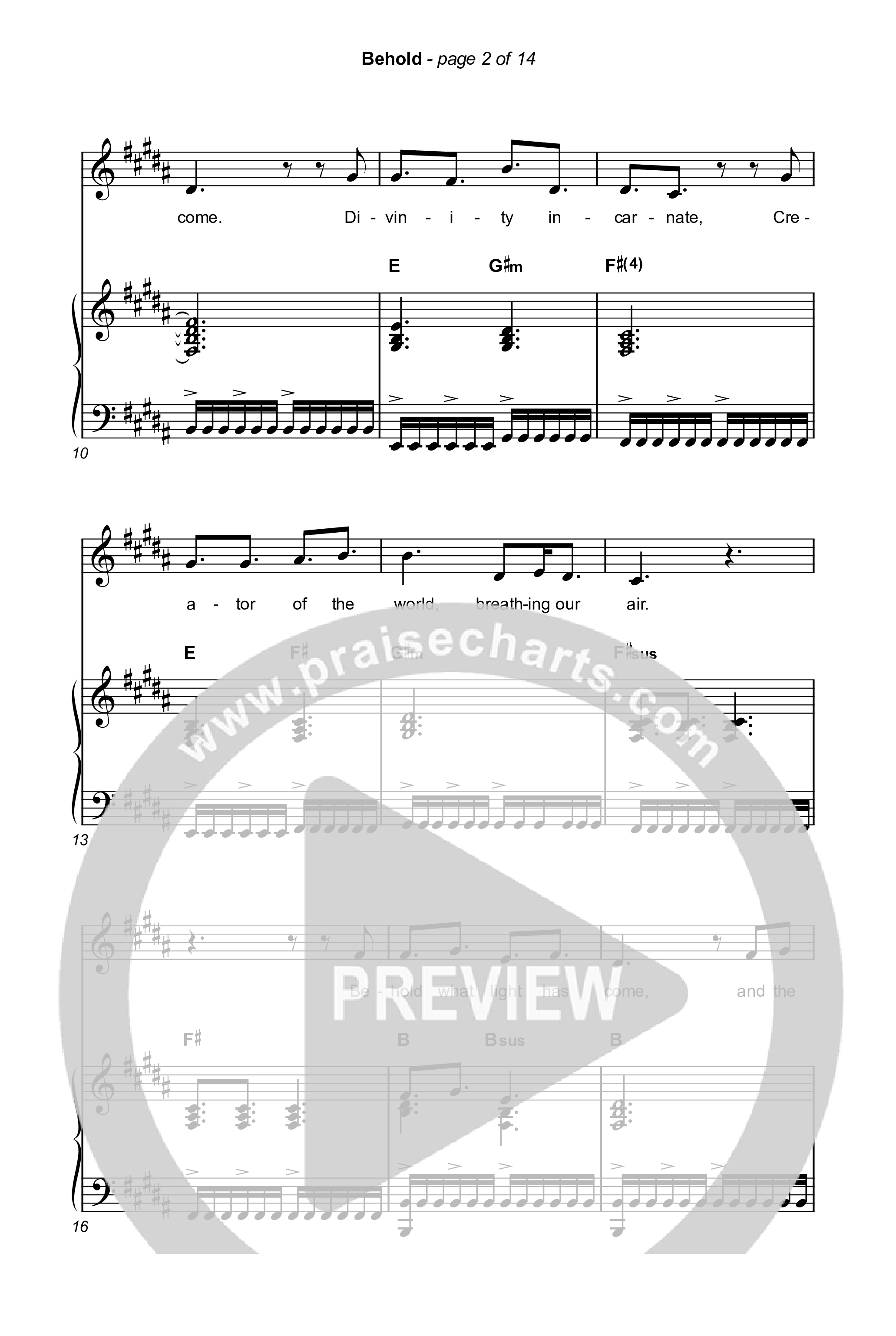 Behold (Choral Anthem SATB) Octavo (SATB & Pno) (Phil Wickham / Anne Wilson / Arr. Mason Brown)