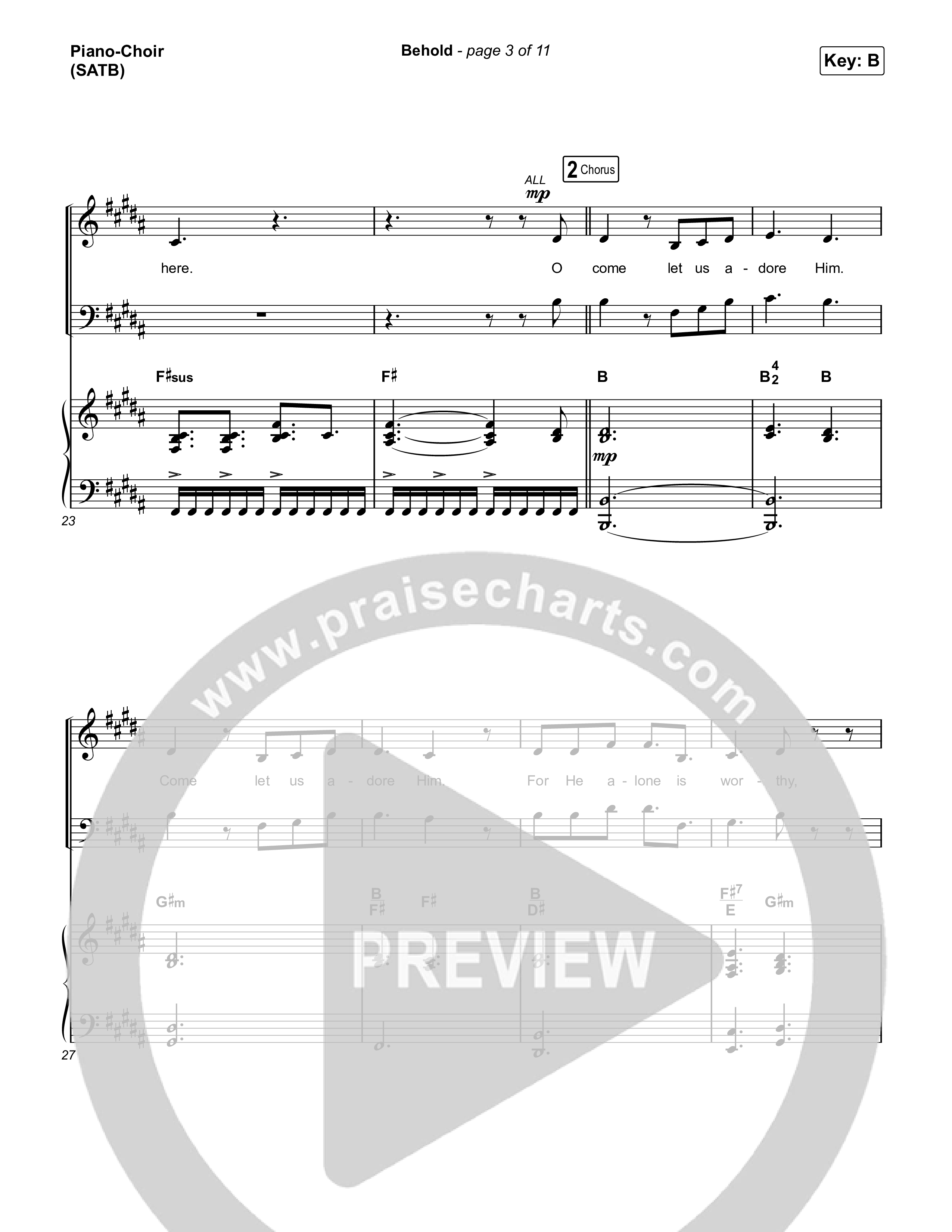 Behold (Choral Anthem SATB) Piano/Vocal (SATB) (Phil Wickham / Anne Wilson / Arr. Mason Brown)