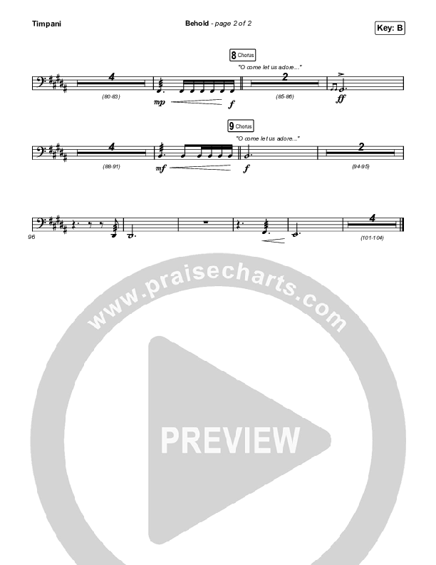 Behold (Choral Anthem SATB) Timpani (Phil Wickham / Anne Wilson / Arr. Mason Brown)