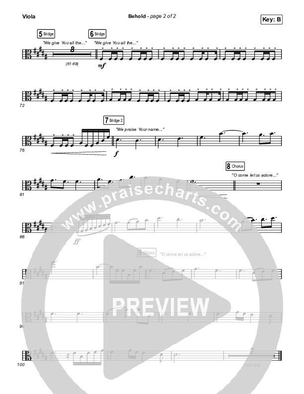Behold (Choral Anthem SATB) Viola (Phil Wickham / Anne Wilson / Arr. Mason Brown)