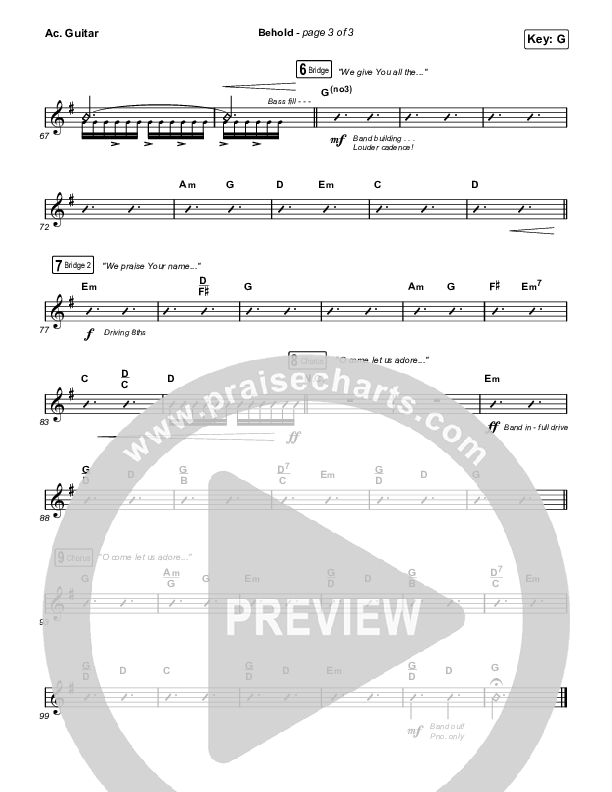 Behold (Worship Choir SAB) Acoustic Guitar (Phil Wickham / Anne Wilson / Arr. Mason Brown)