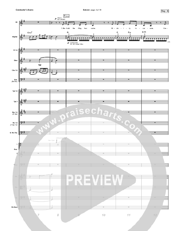 Behold (Worship Choir SAB) Conductor's Score (Phil Wickham / Anne Wilson / Arr. Mason Brown)
