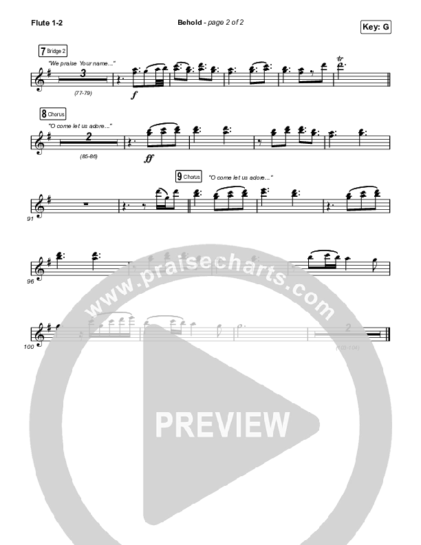 Behold (Worship Choir SAB) Flute Sheet Music PDF (Phil Wickham / Anne
