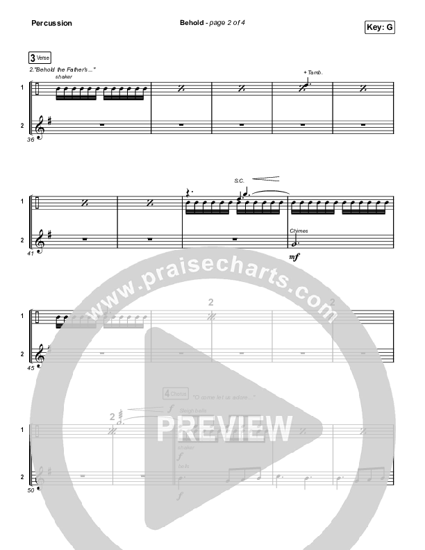 Behold (Worship Choir SAB) Percussion (Phil Wickham / Anne Wilson / Arr. Mason Brown)