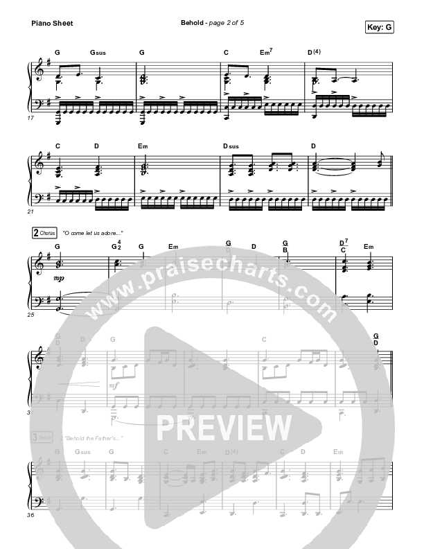 Behold (Worship Choir SAB) Piano Sheet (Phil Wickham / Anne Wilson / Arr. Mason Brown)
