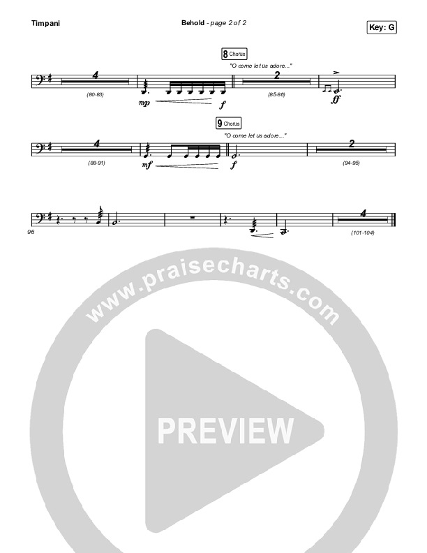 Behold (Worship Choir SAB) Timpani (Phil Wickham / Anne Wilson / Arr. Mason Brown)