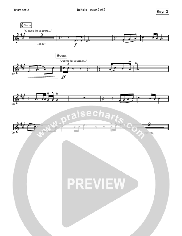 Behold (Worship Choir SAB) Trumpet 3 (Phil Wickham / Anne Wilson)