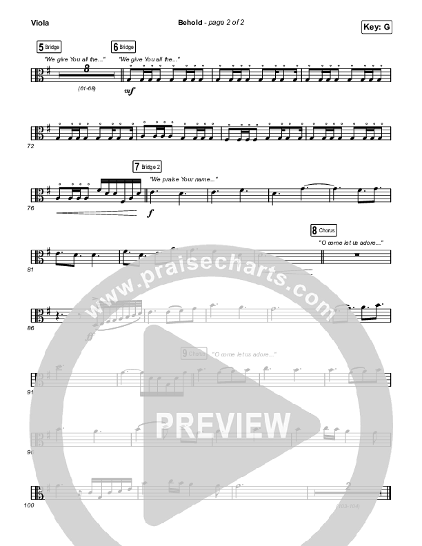 Behold (Worship Choir SAB) Viola (Phil Wickham / Anne Wilson / Arr. Mason Brown)