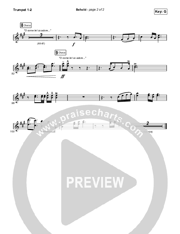 Behold (Unison/2-Part Choir) Trumpet 1,2 (Phil Wickham / Anne Wilson / Arr. Mason Brown)
