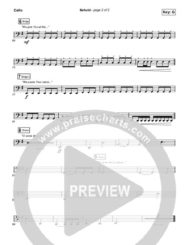 Behold (Sing It Now SATB) Cello (Phil Wickham / Anne Wilson / Arr. Mason Brown)