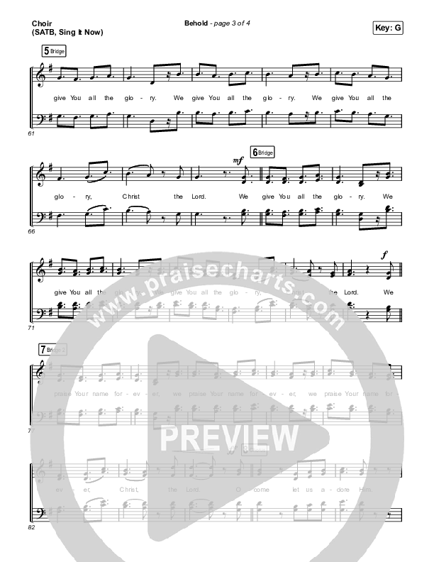 Behold (Sing It Now SATB) Choir Sheet (SATB) (Phil Wickham / Anne Wilson / Arr. Mason Brown)