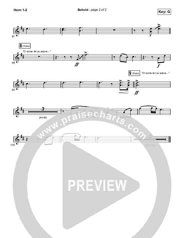 Behold (Sing It Now SATB) French Horn 1/2 (Phil Wickham / Anne Wilson)