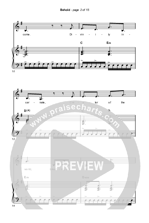Behold (Sing It Now SATB) Octavo (SATB & Pno) (Phil Wickham / Anne Wilson / Arr. Mason Brown)