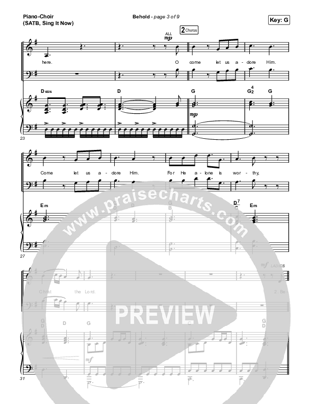 Behold (Sing It Now SATB) Piano/Choir (SATB) (Phil Wickham / Anne Wilson)