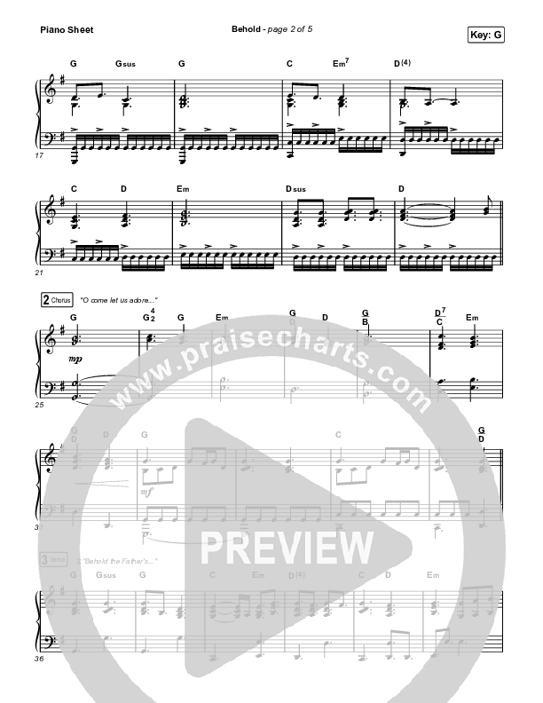 Behold (Sing It Now SATB) Piano Sheet (Phil Wickham / Anne Wilson / Arr. Mason Brown)