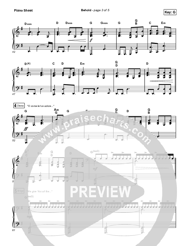 Behold (Sing It Now SATB) Piano Sheet (Phil Wickham / Anne Wilson / Arr. Mason Brown)