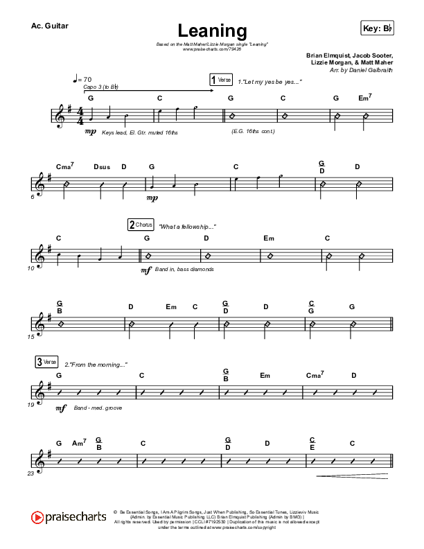 Leaning Acoustic Guitar (Matt Maher / Lizzie Morgan)