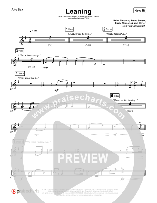 Leaning Alto Sax (Matt Maher / Lizzie Morgan)