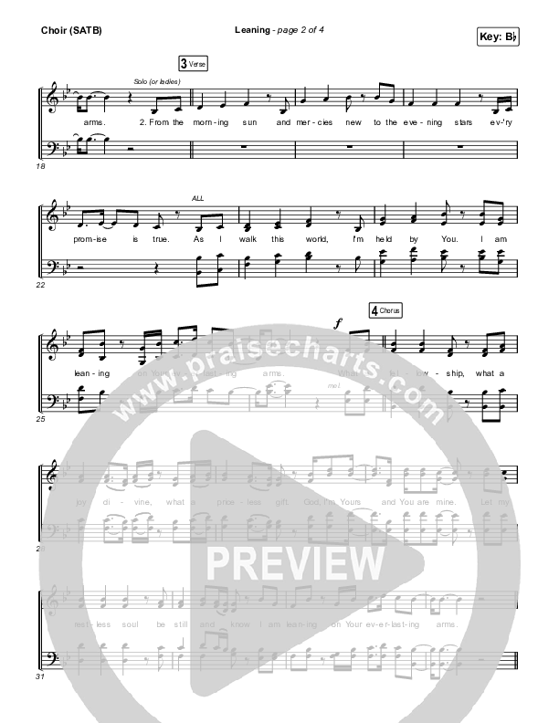 Leaning Choir Sheet (SATB) (Matt Maher / Lizzie Morgan)