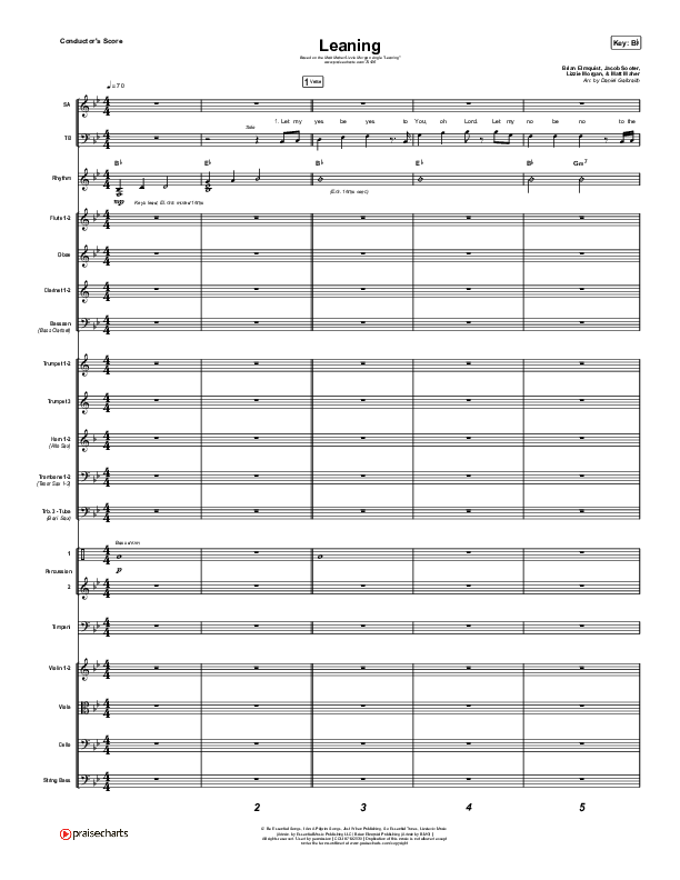 Leaning Conductor's Score (Matt Maher / Lizzie Morgan)