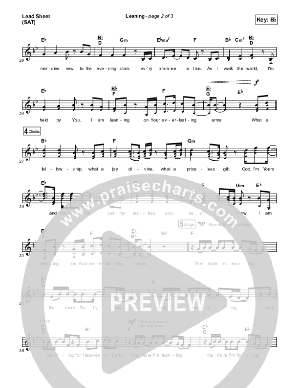 Leaning Lead Sheet (SAT) (Matt Maher / Lizzie Morgan)