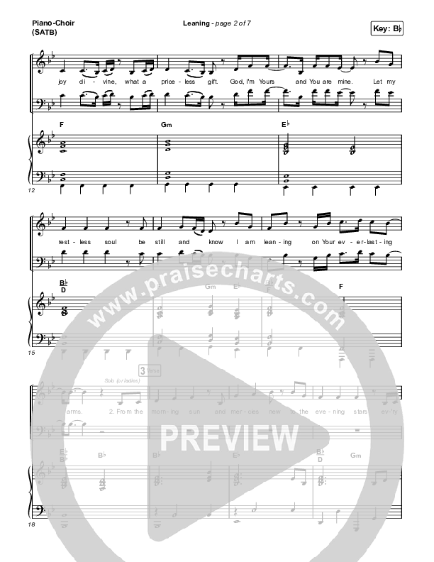 Leaning Piano/Vocal (SATB) (Matt Maher / Lizzie Morgan)