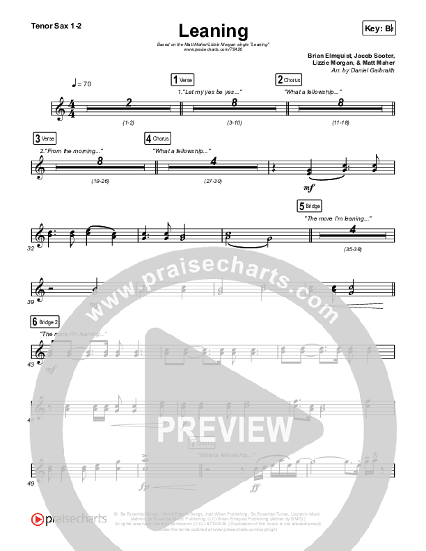 Leaning Tenor Sax 1,2 (Matt Maher / Lizzie Morgan)