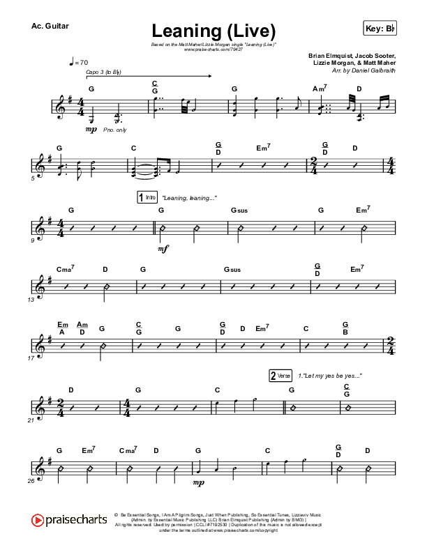 Leaning (Live) Acoustic Guitar (Matt Maher / Lizzie Morgan)