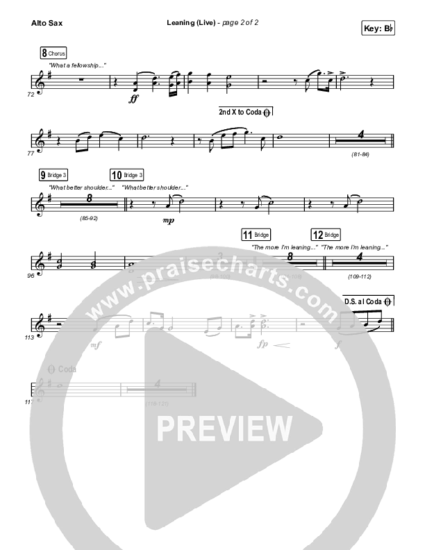 Leaning (Live) Alto Sax (Matt Maher / Lizzie Morgan)