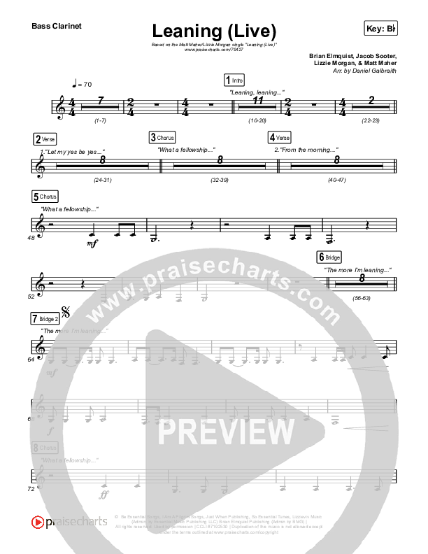 Leaning (Live) Bass Clarinet (Matt Maher / Lizzie Morgan)